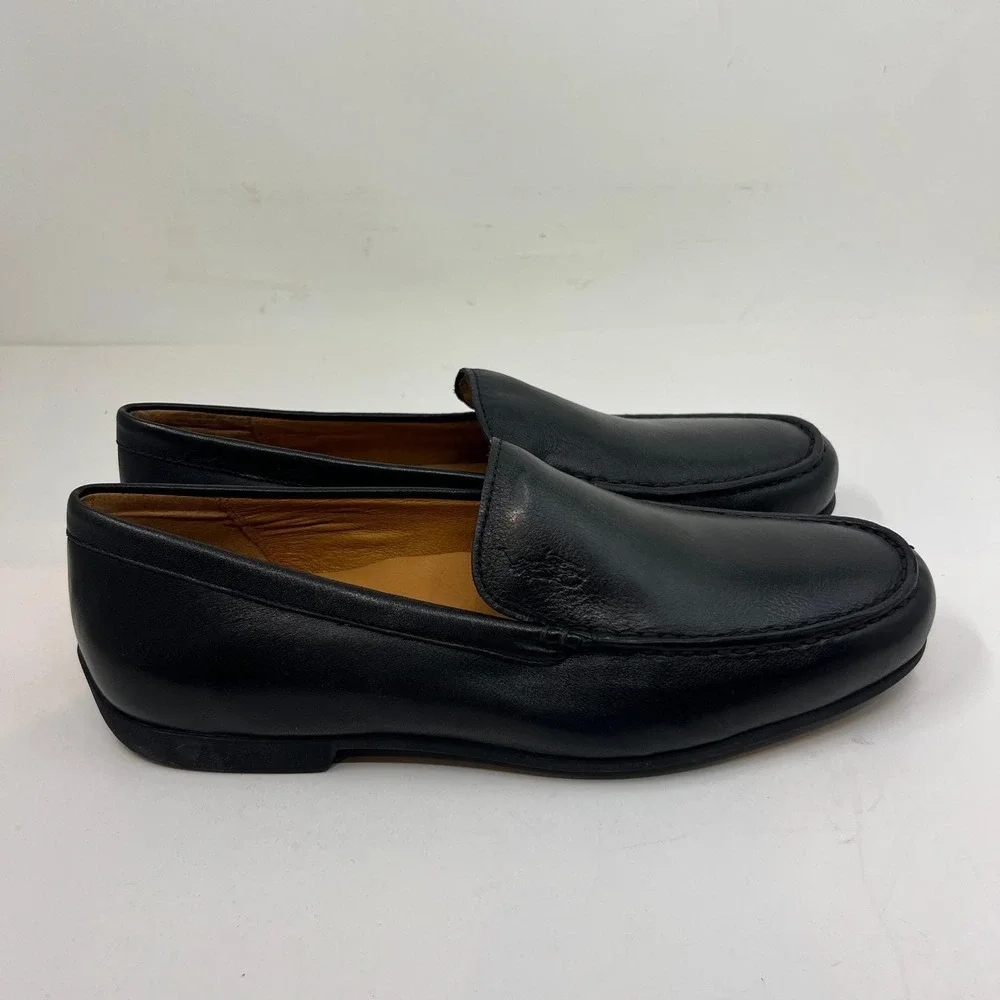 Polo Ralph Lauren Allon Loafers Mens 9.5D Black Tumbled Leather Slip‎ On Shoes